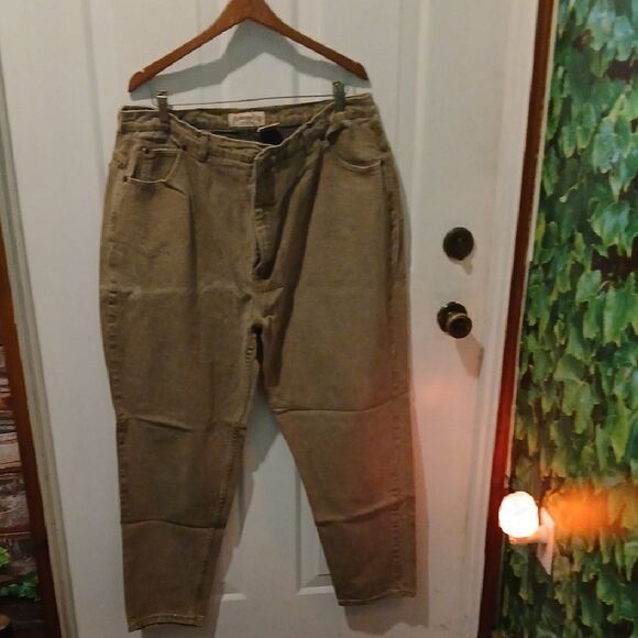 Women's Relaxed Fit Tan Pants Size 22W from St John's Bay - Picture 1 of 8